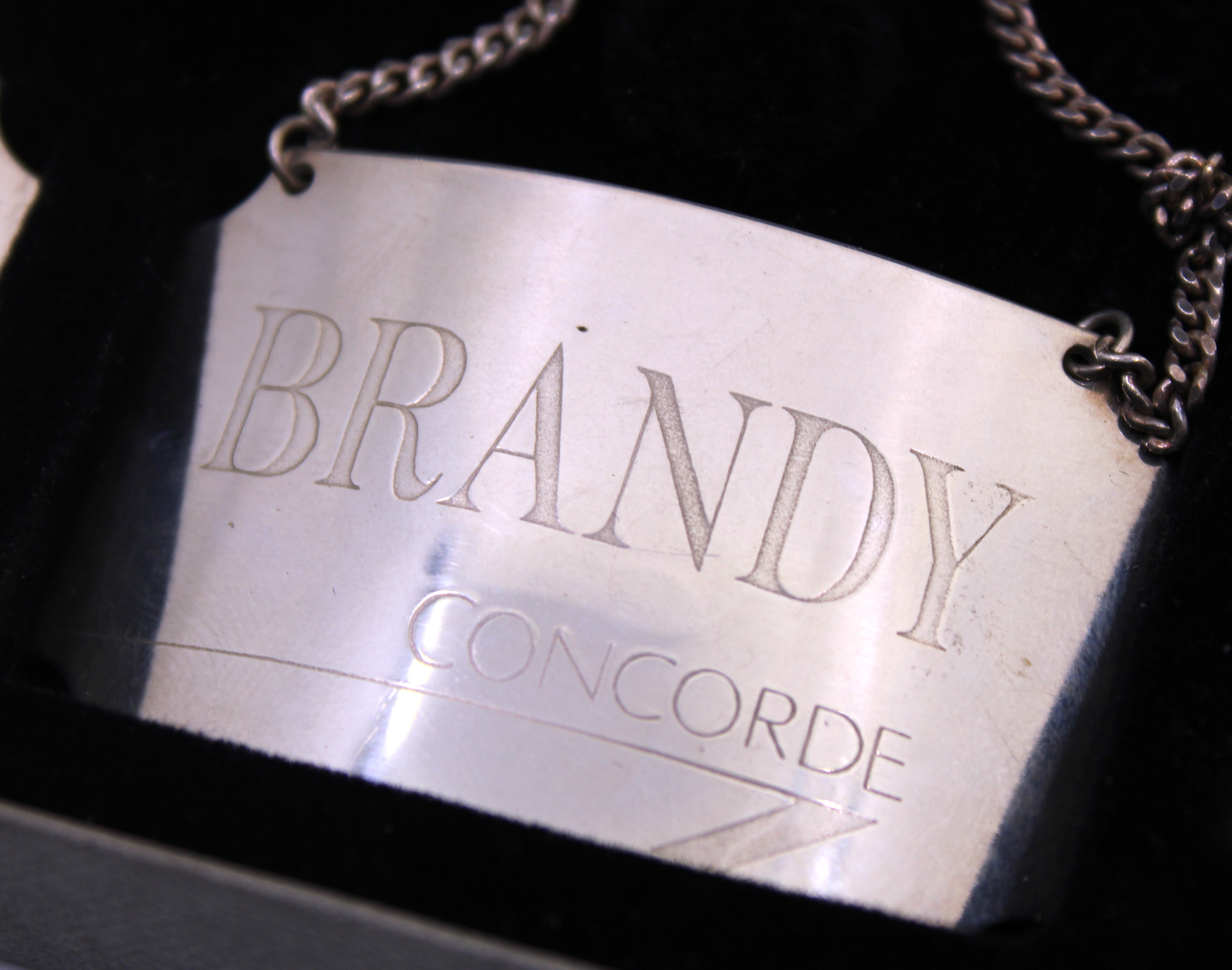 Concorde Port & Brandy Decanter Sterling Silver Labels.  They measure approx. 2 inches length x 1 - Image 3 of 5