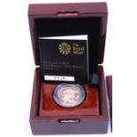 The Royal Mint The Sovereign 2015 Fifth Portrait- First Edition Gold Proof Coin. Boxed with