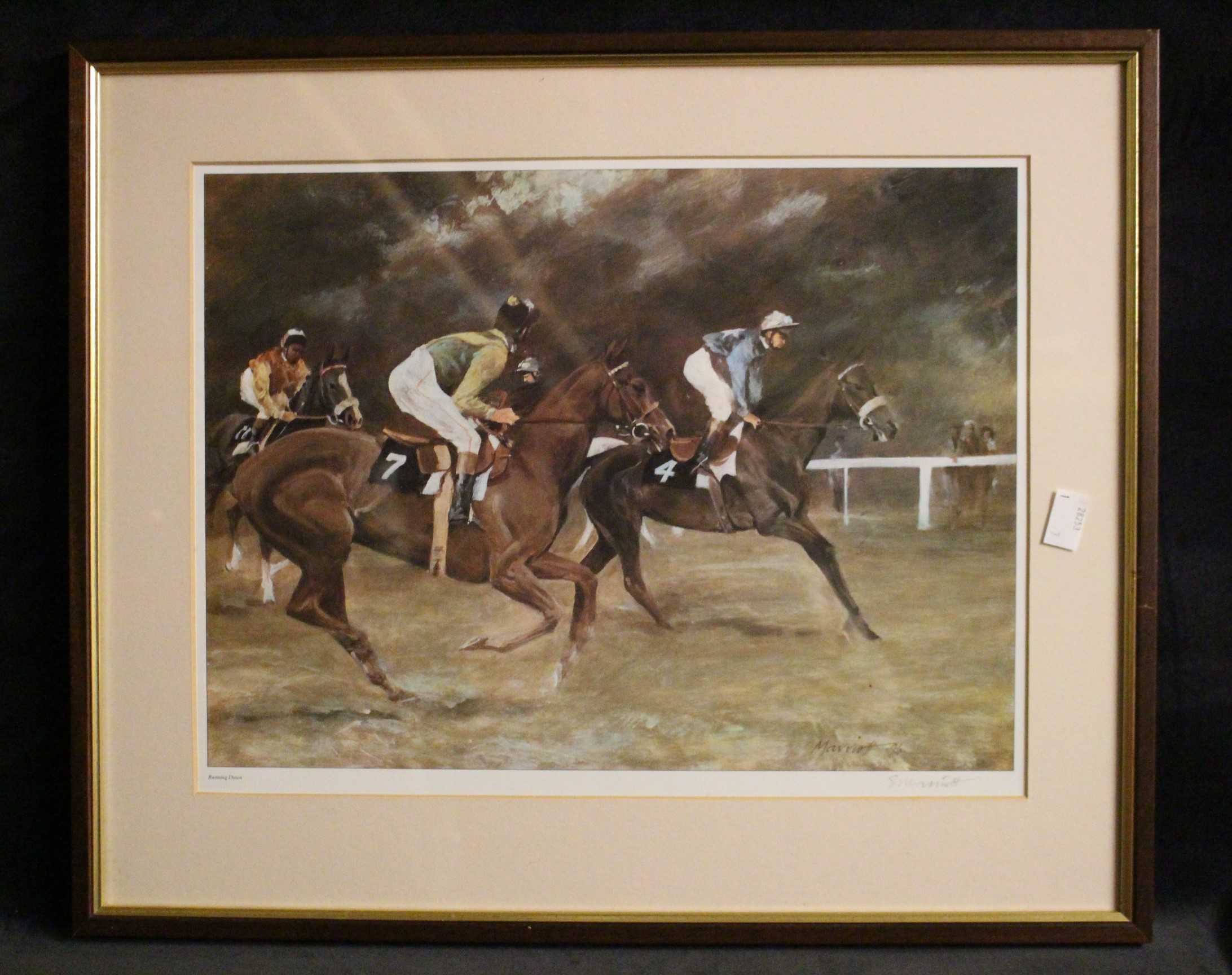 A set of six horse racing prints after Marriott "The Paddock", "Running Down", "The Gallops", "The - Image 5 of 8