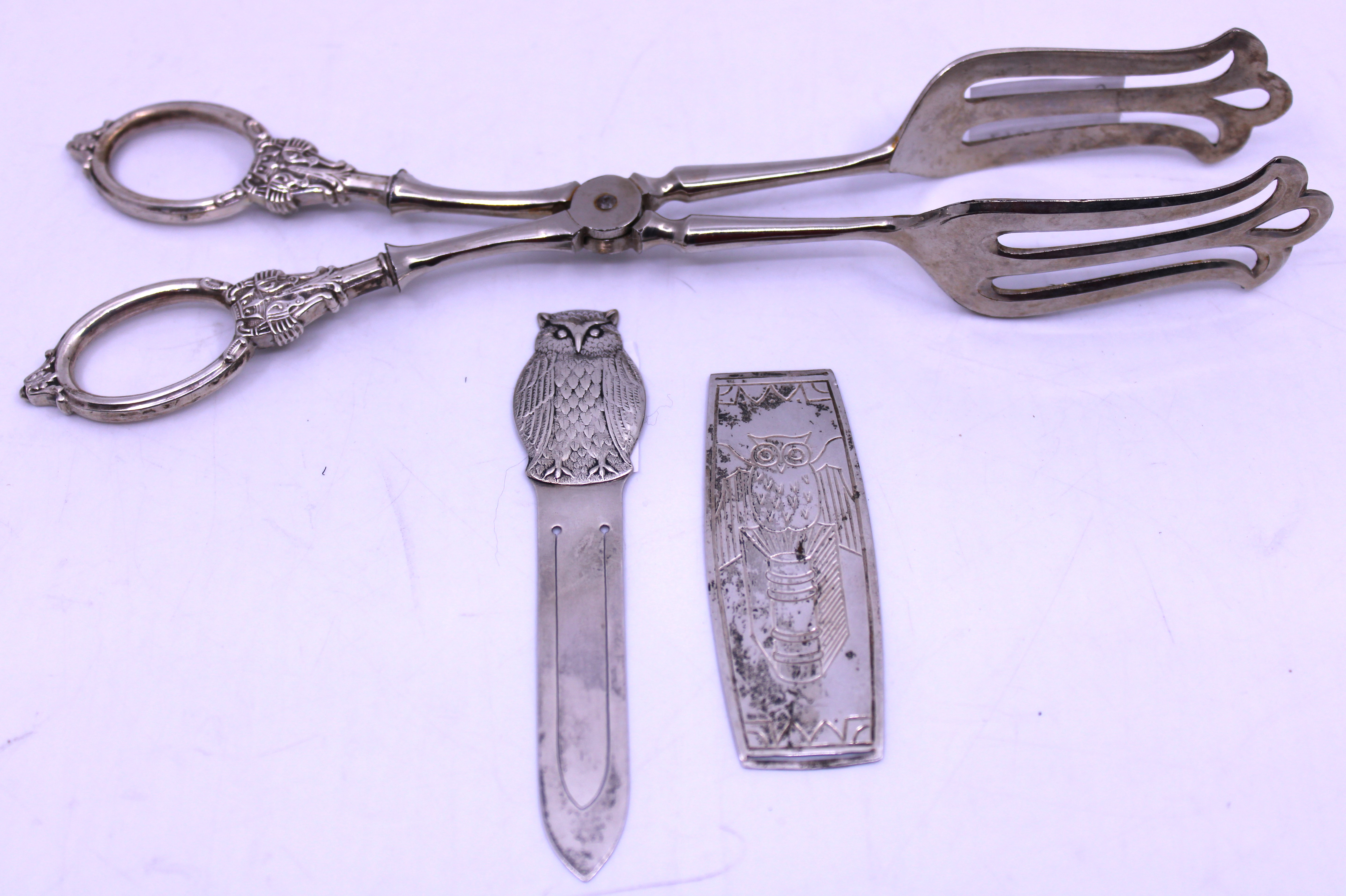 Selection of Norwegian 830 Grade Silver Items.  To include a "N.H 830" stamped Owl book marker.