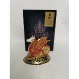 A Royal Crown Derby Heraldic series 'The Wessex Wyvern' English bone china paperweight. 415/2000. (