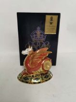 A Royal Crown Derby Heraldic series 'The Wessex Wyvern' English bone china paperweight. 415/2000. (