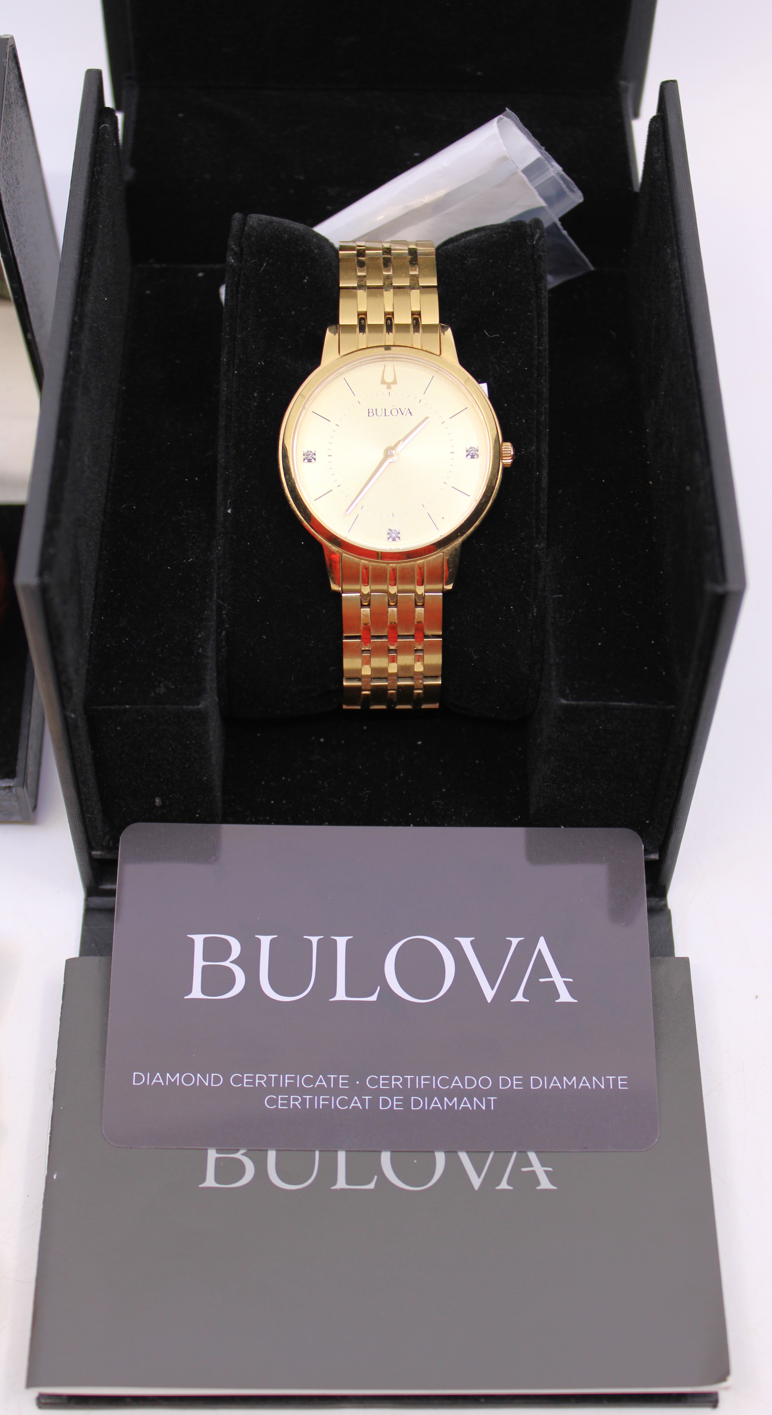 Four Quartz watches.  To include a Bulova Gold Plated Diamond Set bracelet watch RRP £199.00 - Image 2 of 4