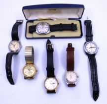Selection of Six Vintage Watches.  To include an Ingersoll 17 Jewels Shock-Resistant Automatic watch