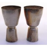 Pair of Unmarked White Metal Norwegian Style Cups Boxed.  They measure approx. 12cm high and approx.