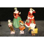 A Royal Doulton figure "Holly" HN 3647, "Winter's Day" HN 3769, "First Prize" HN 2911, "Pearly