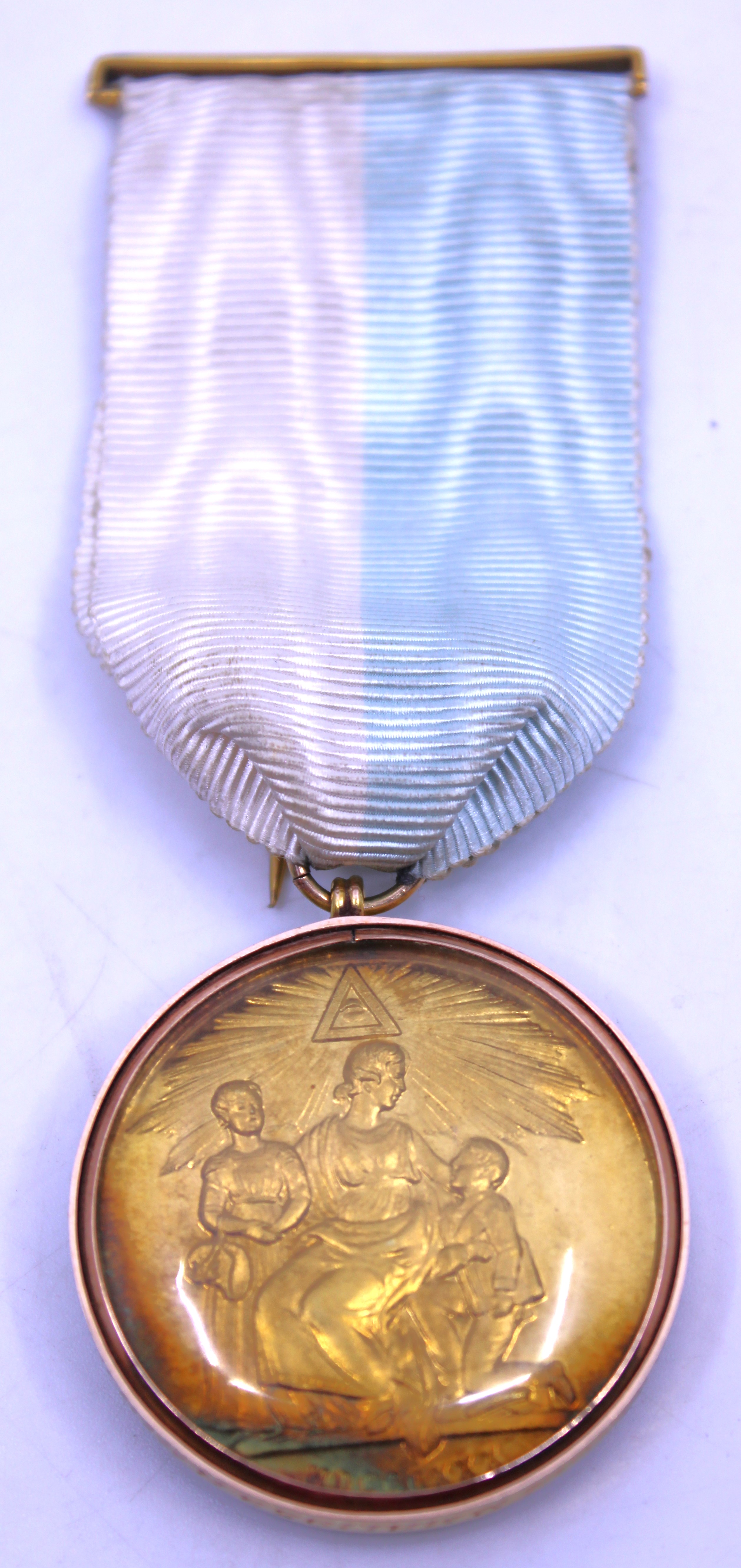 A Gold Gilted Sterling Silver Steward Charity & Benevolence Instituted Masonic Medal.  This Medal is - Image 2 of 4