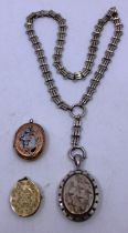 Selection of Unmarked Yellow Metal and Unmarked White Metal Jewellery.  To include an Unmarked