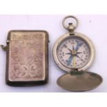 EPNS Vesta Case and Wittnauer Military Compass with "U.S." on the back.  The EPNS Vesta Case