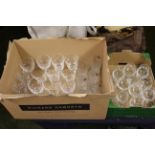 A quantity of drinking glasses to include sets of wine glasses, tumblers etc