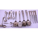 Selection of Norwegian Silver and Silver Plate Spoons and Teaspoons.  To include two O.C.