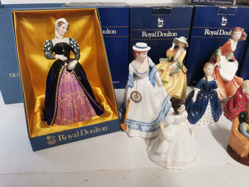 A group of Royal Doulton bone china figures of ladies to include; Autumn Time, Summer Time, Flambe - Image 2 of 3