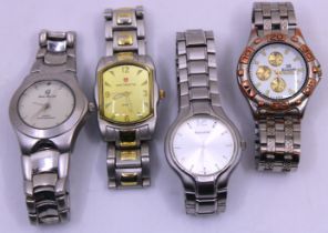 Selection of four Men's Quartz watches.  To include an Accurist MB074 watch, a Swiss Timesetter