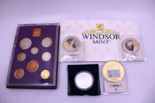 Selection of Collectors Coins.  To include a 2006 Gibraltar Silver Proof £5 Elizabeth II 80th