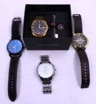 Selection of four Men's Quartz watches. To include a Gold Tone Accurist MB971B watch. The watch is