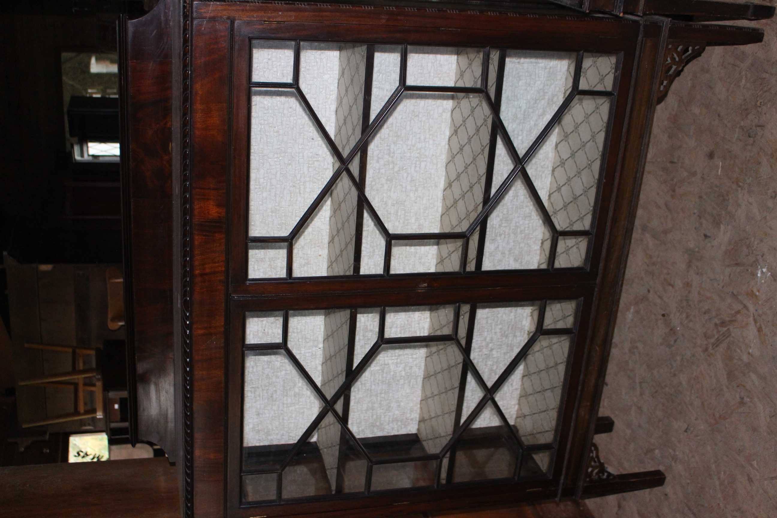 2 x 19th century astragal glazed mahogany display cabinets - Image 3 of 5