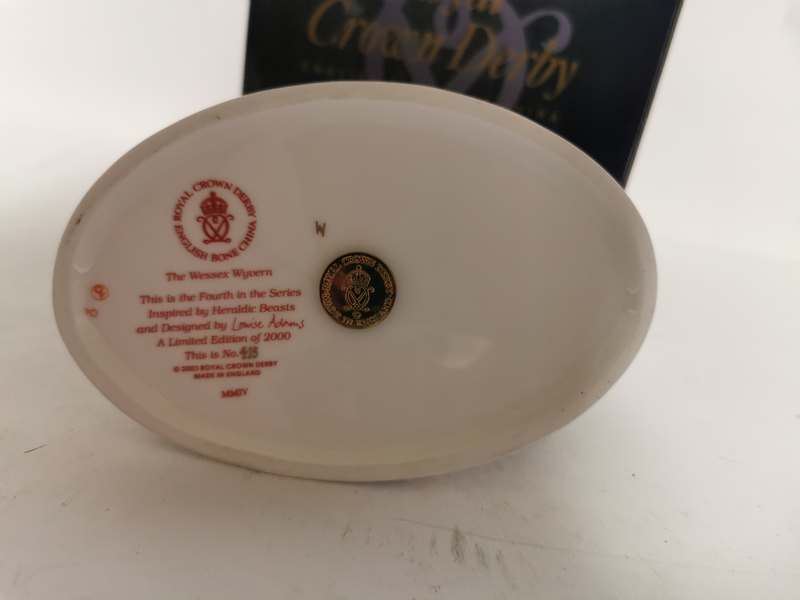 A Royal Crown Derby Heraldic series 'The Wessex Wyvern' English bone china paperweight. 415/2000. ( - Image 2 of 2