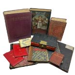 A miscellanous collection of 19th century antique books to include a handwritten school management