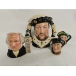 A Royal Doulton 1991 Limited edition Henry VIII character jug together with a John Doulton character