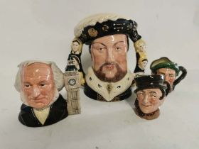 A Royal Doulton 1991 Limited edition Henry VIII character jug together with a John Doulton character