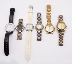 Selection of six watches.  To include a Reflex quartz watch, a Jolina quartz watch, an Exactime