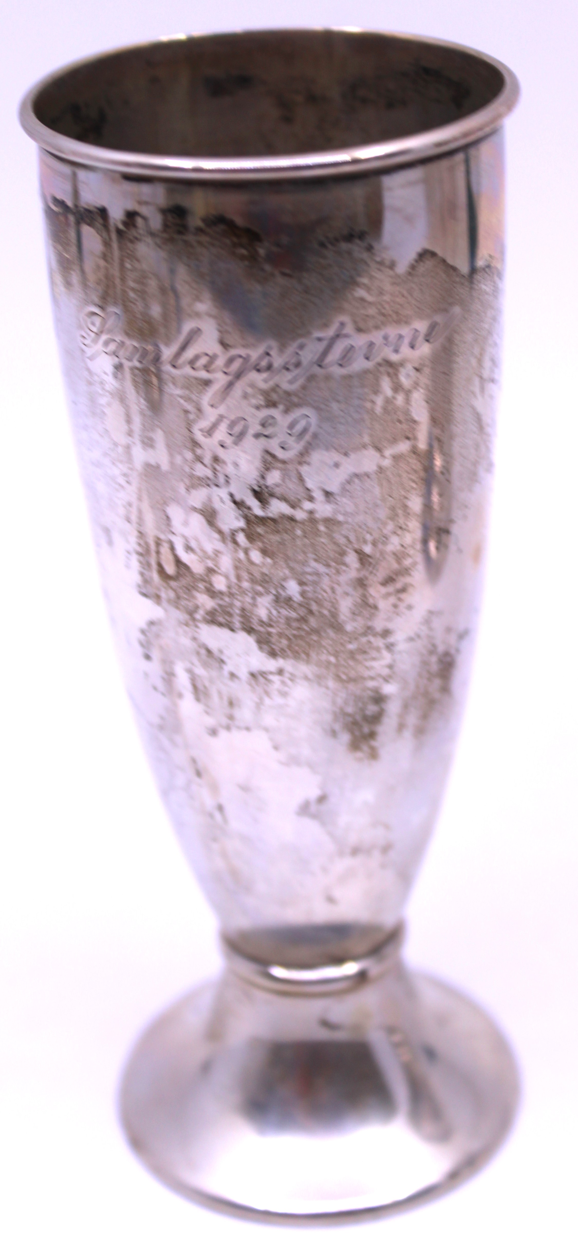 Selection of "830" stamped Norwegian Silver.  To include a Silver Vase by Hugo Grun engraved " - Image 3 of 4
