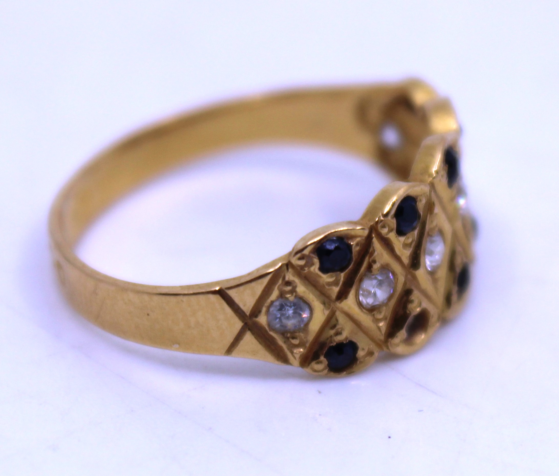 Two Unmarked Yellow Metal rings.  To include a unmarked yellow metal ring with Egyptian symbols - Image 3 of 5