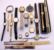 A collection of watches and watch bracelets to include Rotary, Pulsar, Ingersoll, Accurist. Oris,