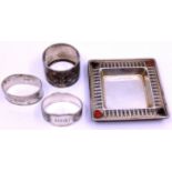 Selection of Norwegian Silver items.  To include a Rare David Anderson Sterling Silver square shaped