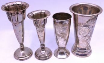 Selection of "830" stamped Norwegian Silver.  To include a Silver Vase by Hugo Grun engraved "