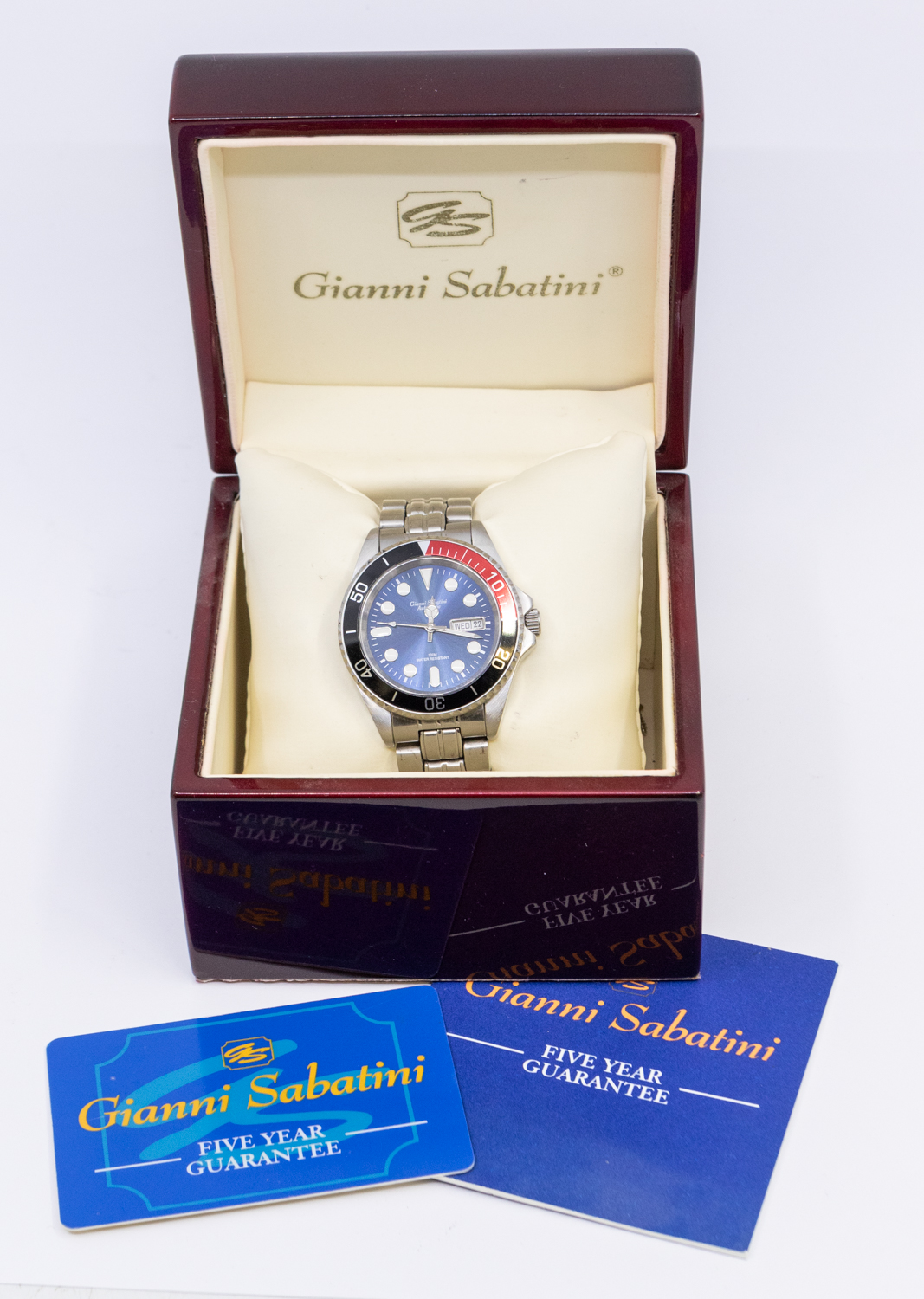 Men's Gianni Sabatini Automatic Pepsi bezel- Model NGS 414B watch boxed. The movement is Automatic. - Image 2 of 3