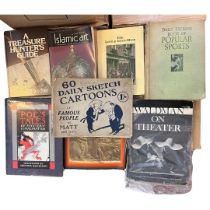 A mixed box of vintage and antique books of assorted interest to include: Waldon on Theatre, 60