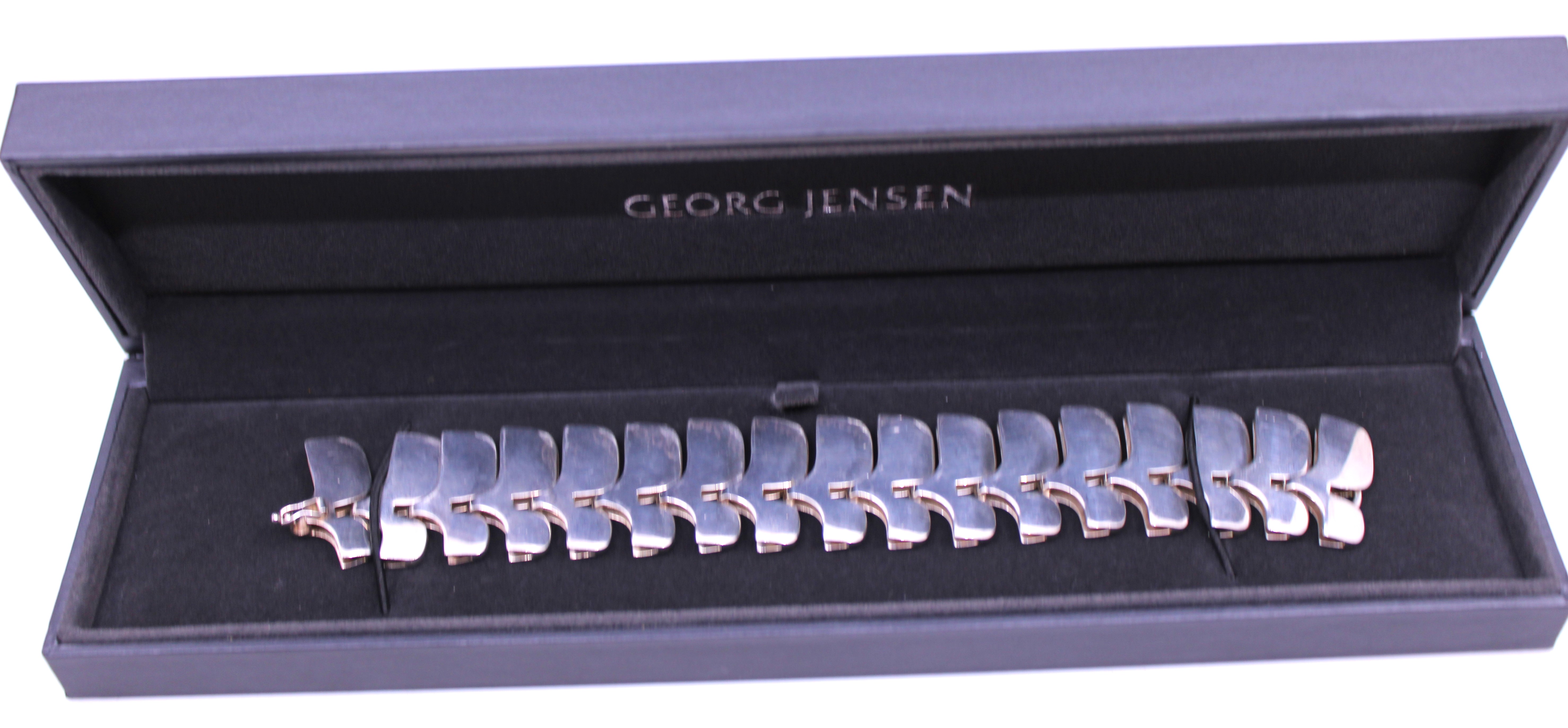 Georg Jensen Sterling Silver "Archive" Link Bracelet. Boxed.  This bracelet is designed by Ibe