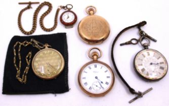 Selection of Pocket Watches.  To include a Waltham U.S.A Gold Plated Pocket Watch, another Waltham