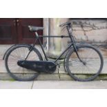 A 1943 BSA Sunbeam roadster bicycle, austerity model with oil bath chain case with original decal,