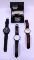 Selection of four Men's Quartz watches.  To include an Accurist MS675WR Gold Tone quartz watch