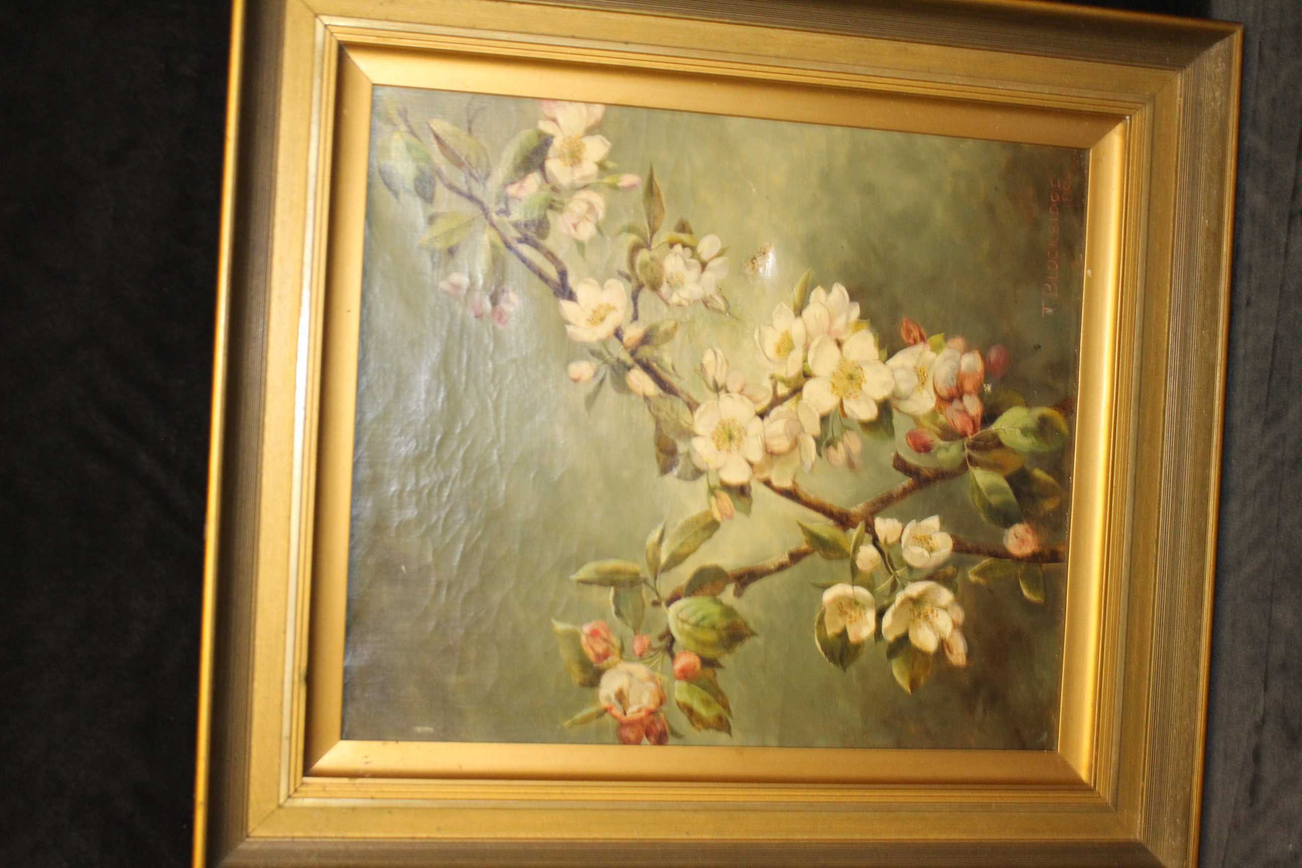 T. Blocksidge Spring blossom and apple bough, signed and dated 1894, lower right, oil on canvas, a - Image 2 of 3