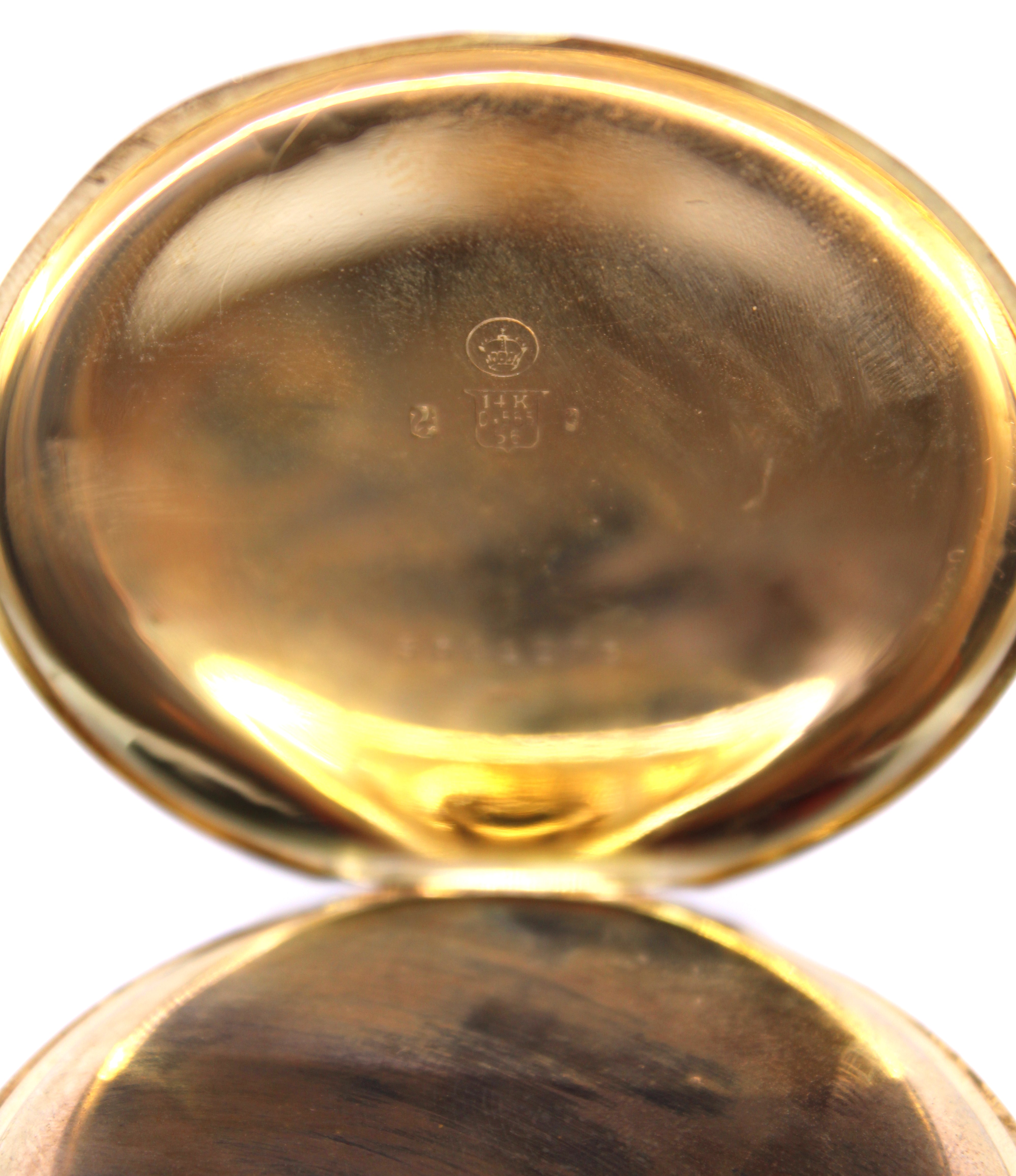 14ct Yellow Gold Pocket Watch. The Pocket Watch is hallmarked "14K" and "0,585" for 14ct Gold on the - Image 3 of 3
