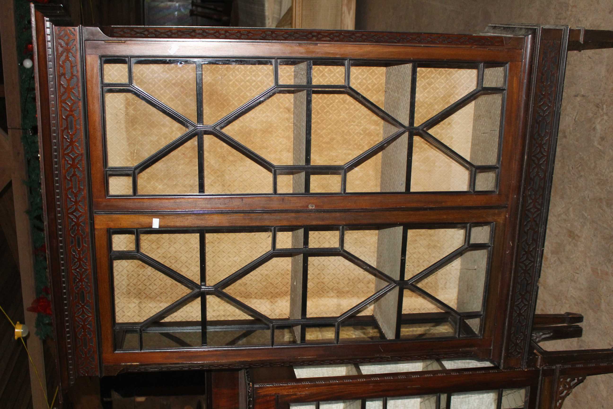 2 x 19th century astragal glazed mahogany display cabinets - Image 2 of 5