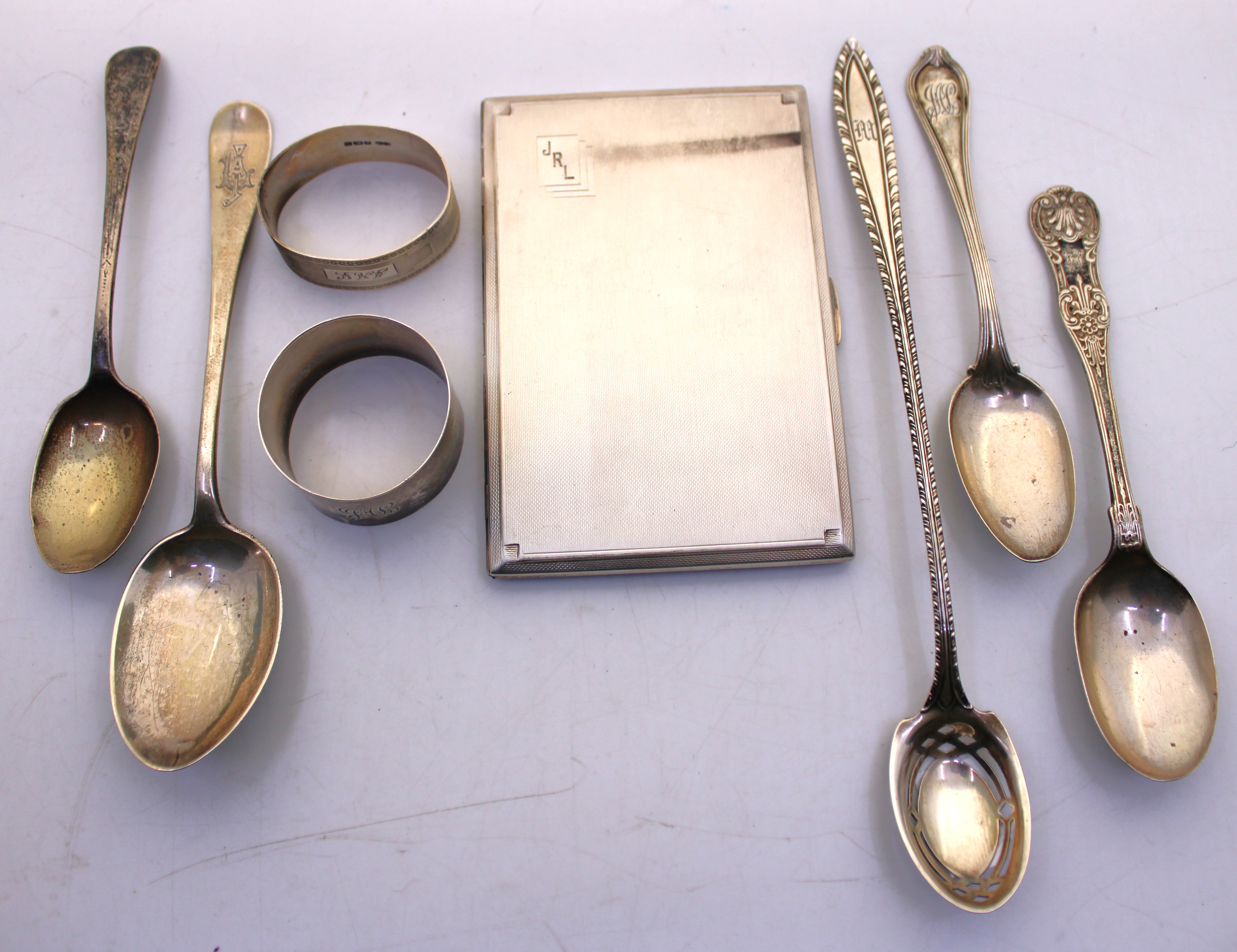 Selection of Sterling Silver items.  To include; a Solid Sterling Silver Engine Turned Engraved