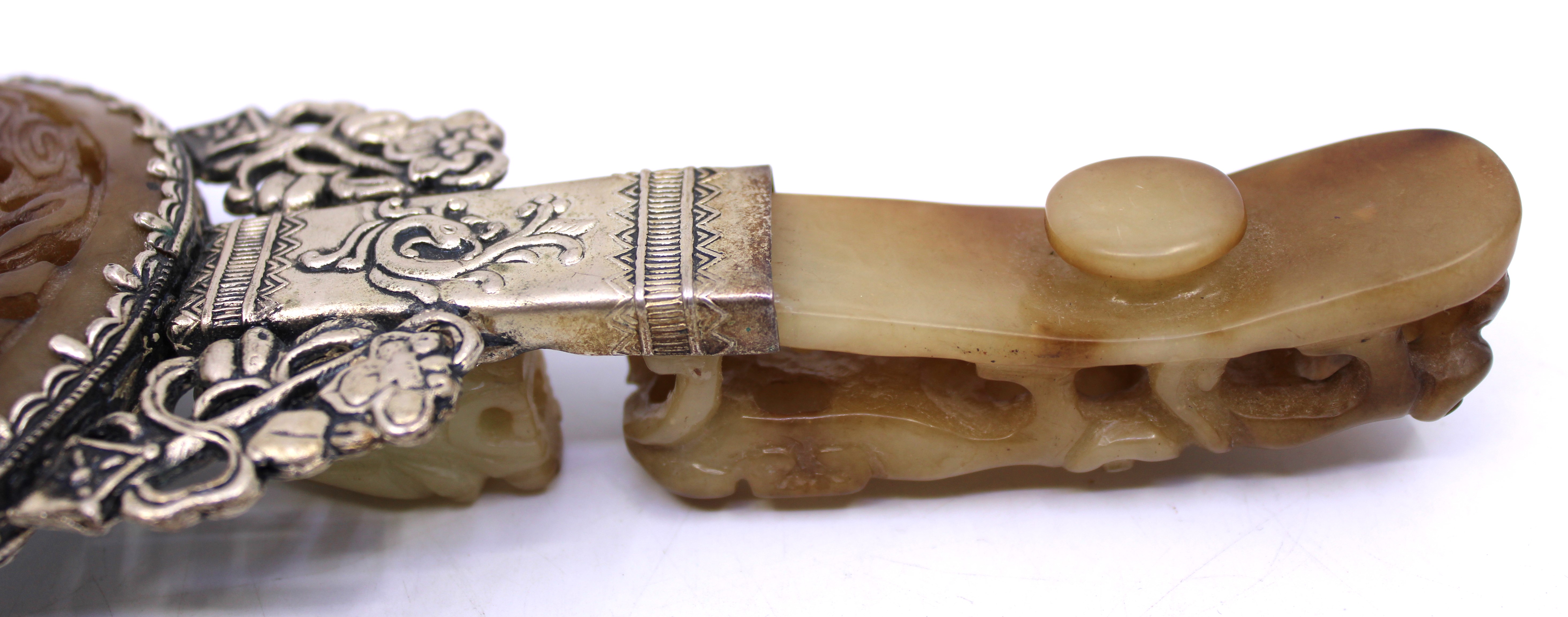 Chinese Oriental Jade Handled Dragon Hand Mirror Boxed and a Japanese Komai Style Damascene - Image 6 of 6