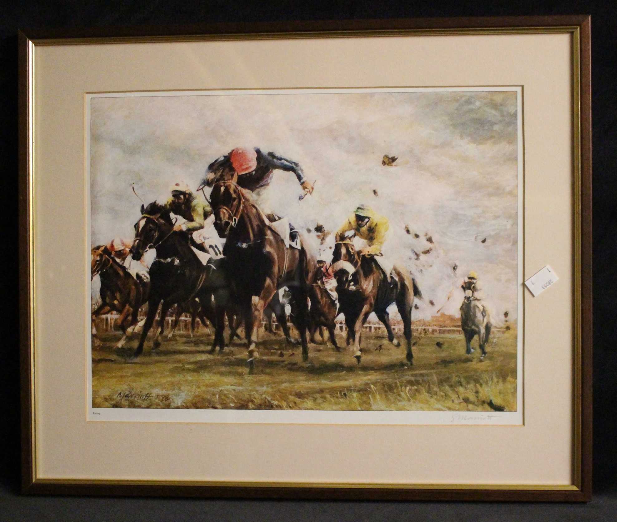 A set of six horse racing prints after Marriott "The Paddock", "Running Down", "The Gallops", "The - Image 2 of 8