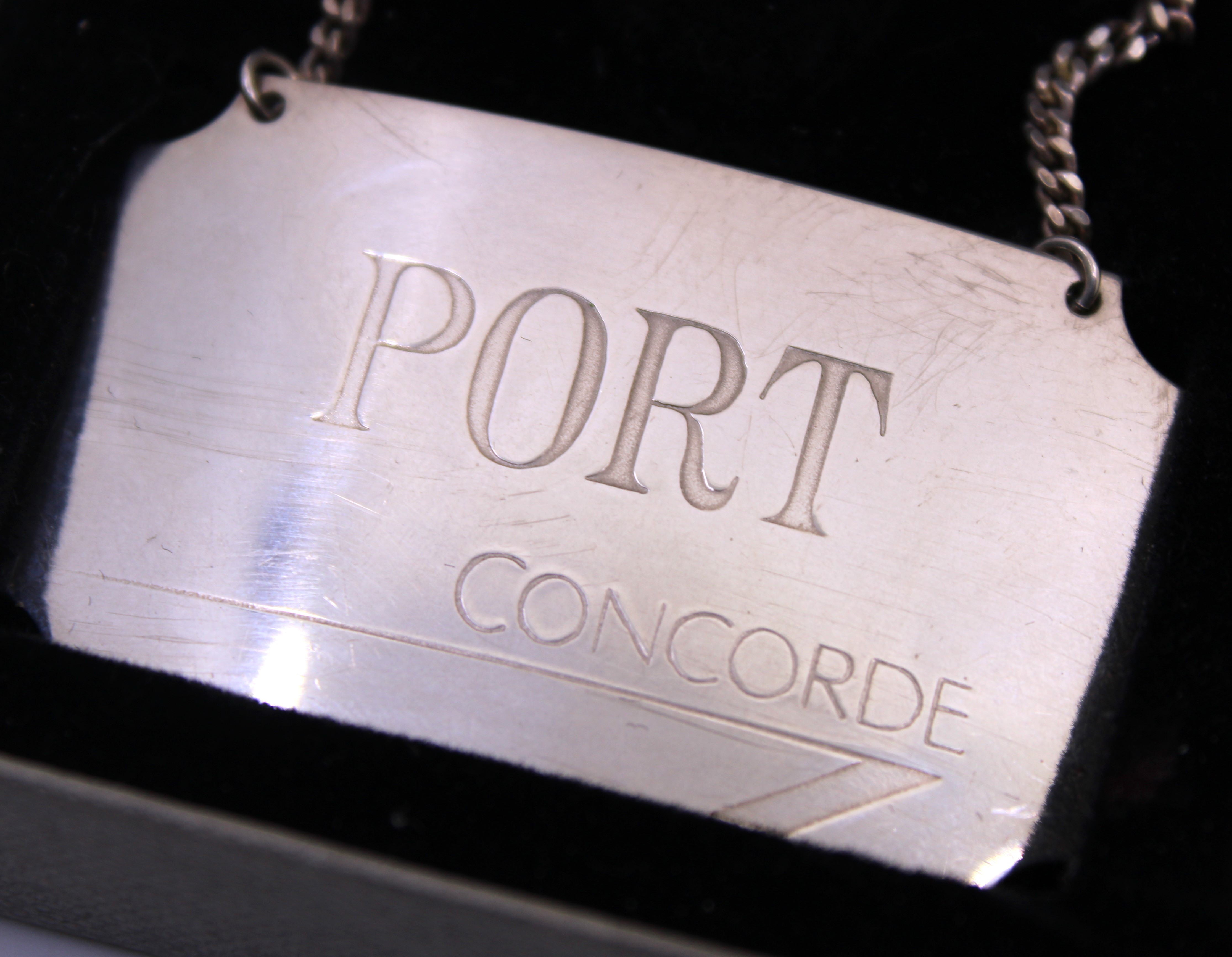 Concorde Port & Brandy Decanter Sterling Silver Labels.  They measure approx. 2 inches length x 1 - Image 2 of 5