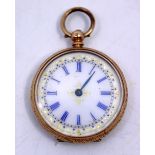 Ladies 14ct Yellow Gold Pocket Watch.  The Pocket Watch is hallmarked for "14K" for 14ct Gold.