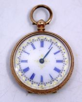 Ladies 14ct Yellow Gold Pocket Watch.  The Pocket Watch is hallmarked for "14K" for 14ct Gold.