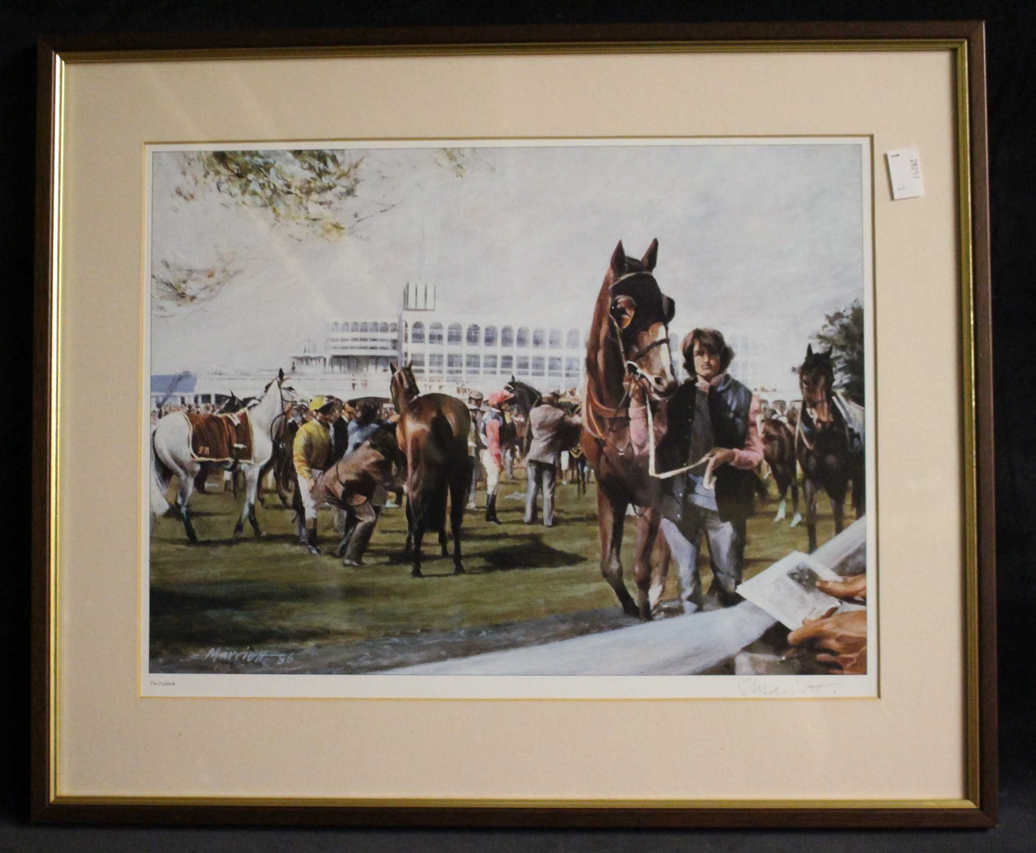 A set of six horse racing prints after Marriott "The Paddock", "Running Down", "The Gallops", "The - Image 6 of 8