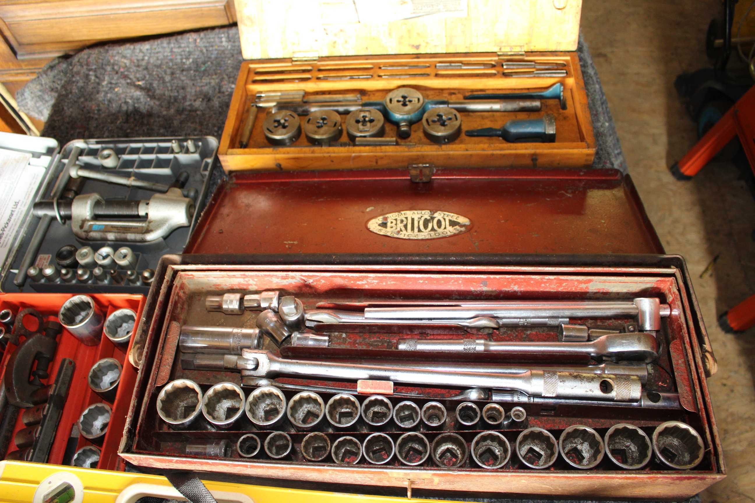 Large selection of hand tools to include socket sets wood planes spirit levels etc - Image 5 of 6