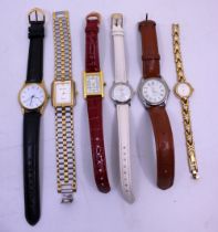 Selection of Six Quartz Watches.  To include a Gents Philip Persio Two Tone Stainless Steel Tank