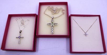 Selection of Sterling Silver Jewellery. To include three boxed Silver Pendants and Chains.  One of