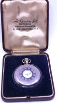 J.W. Benson London Sterling Silver Half Hunter Pocket Watch in original box.  The Pocket Watch